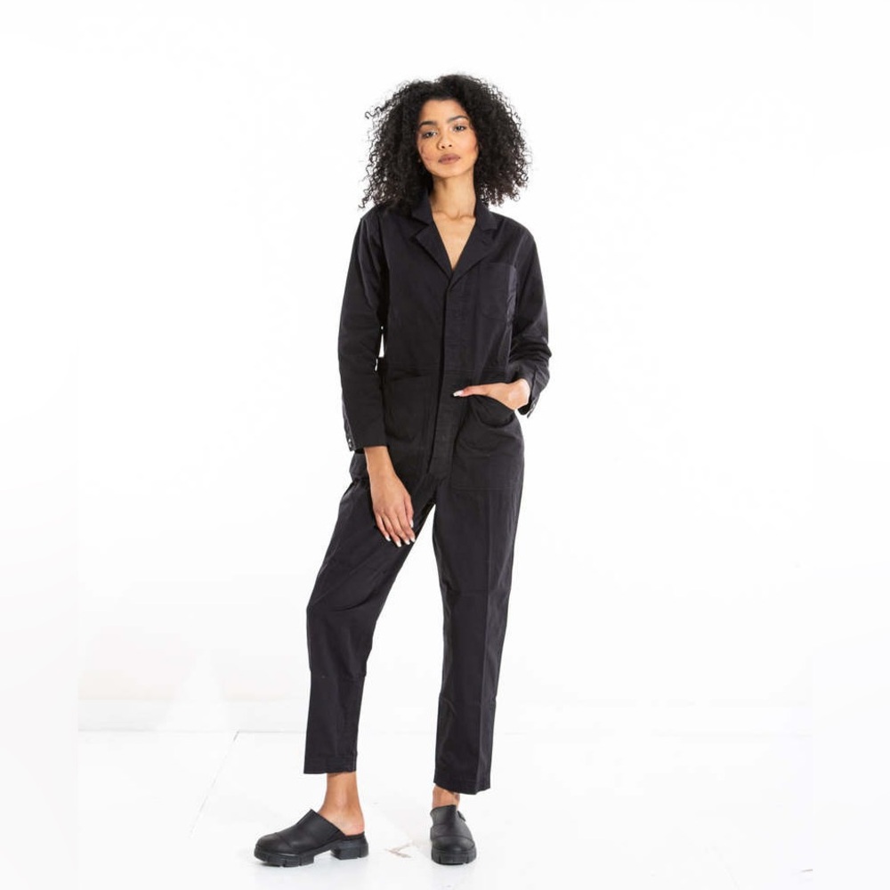 Alex Mill Standard Jumpsuit in Black Cotton Twill Large